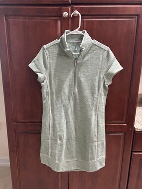 Tommy Bahama Fern Green Half-Zip Polo Dress with Pockets